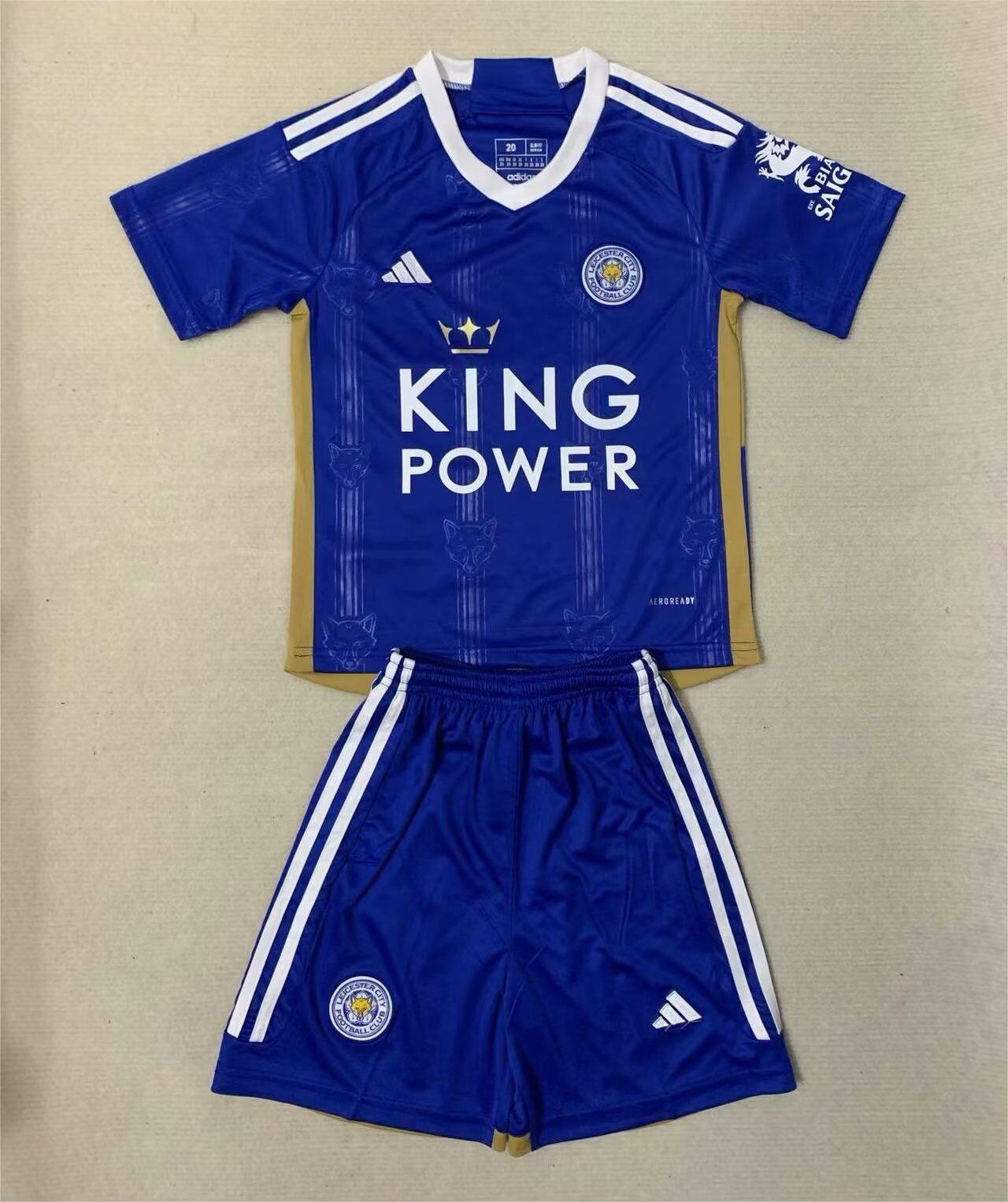 Kids-Leicester City 23/24 Home Soccer Jersey